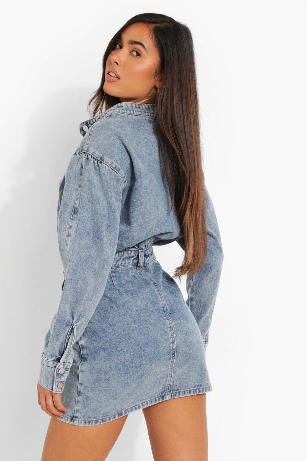 Long sleeve clearance denim dress uk